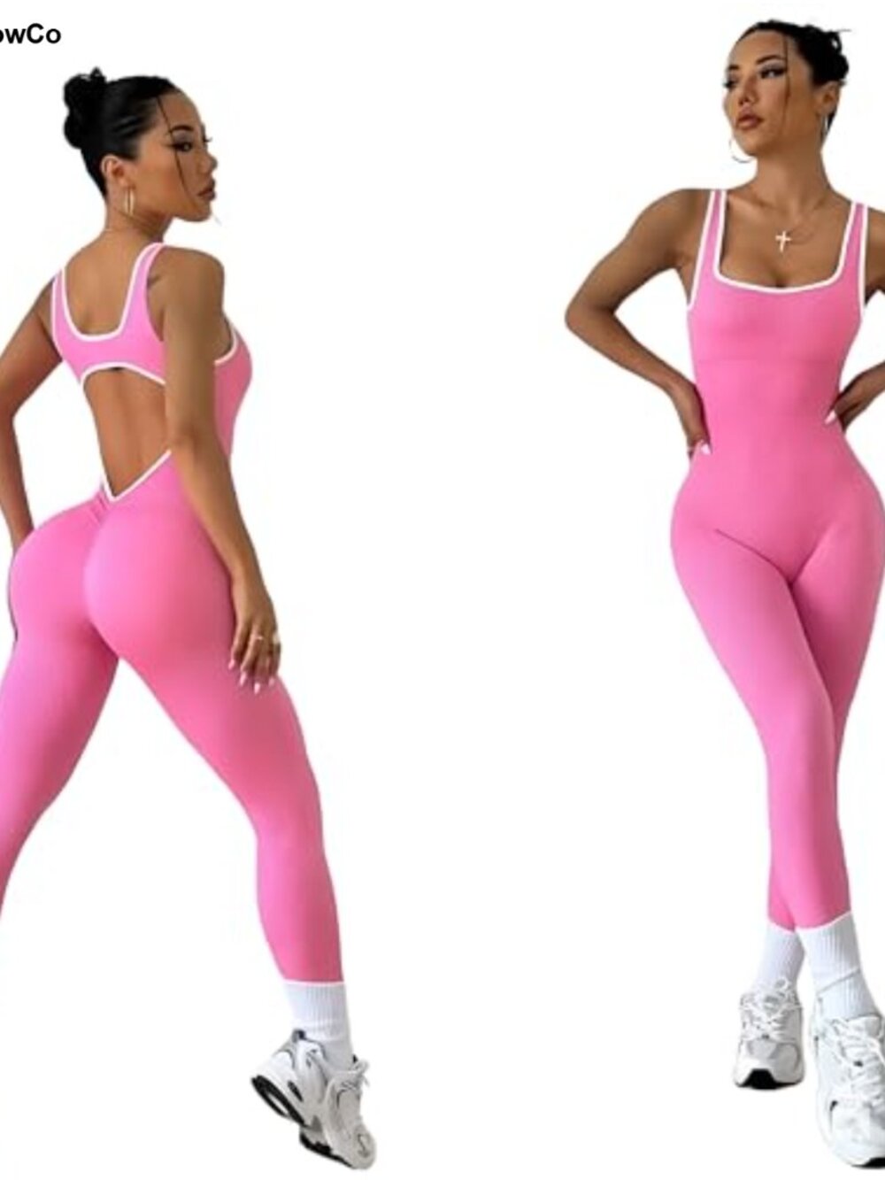 Seamless Yoga Bodysuit Open-Back Shaping Lifting Workout Jumpsuit